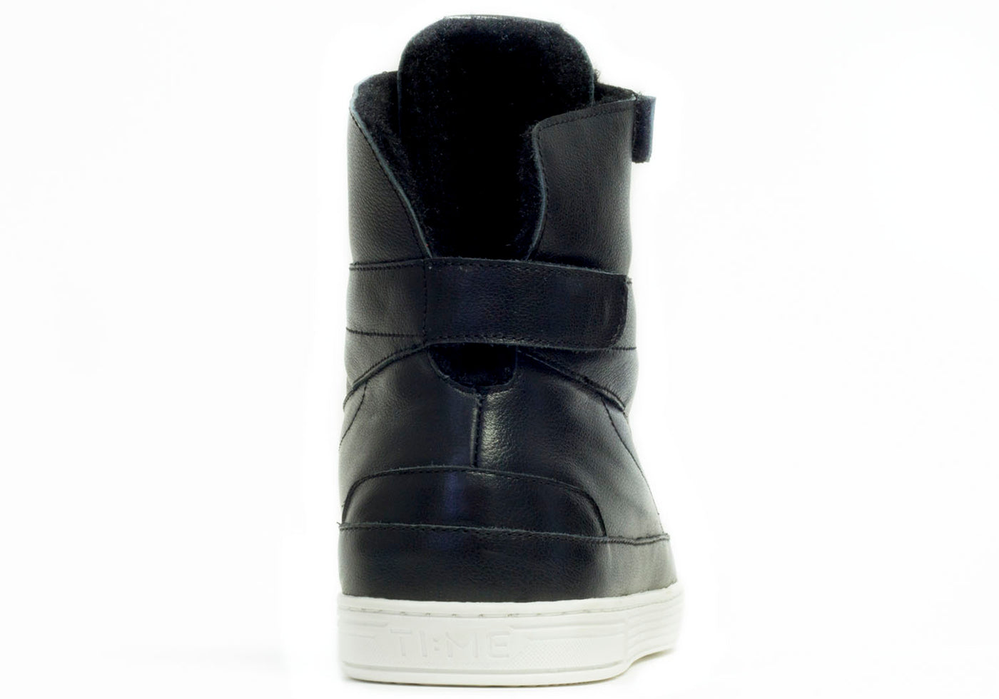 Leather slipper hi top, #color_leather-black-white