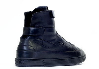 Leather slipper hi top, #color_leather-black-black