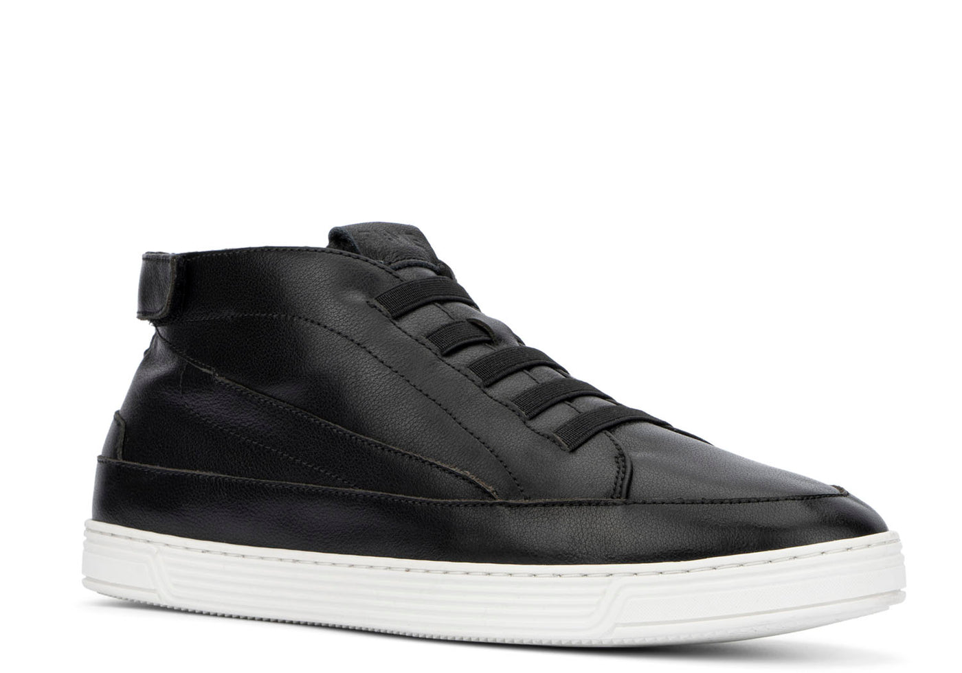 Leather slippers mid-top, #color_leather-black-white