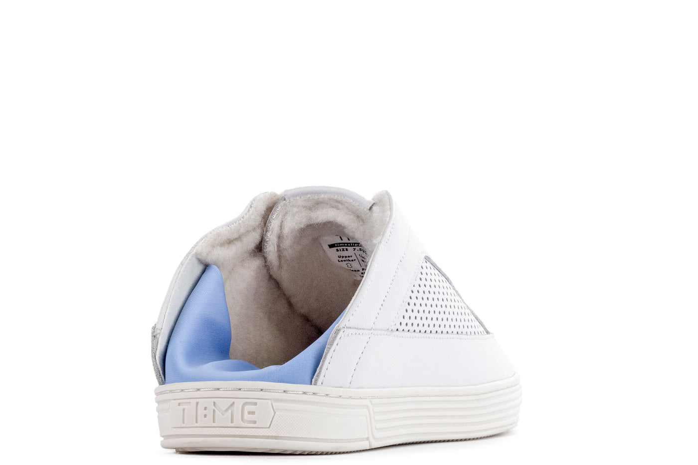 TIME Slippers-Men's Low-top Slippers,#color_leather-white-blue