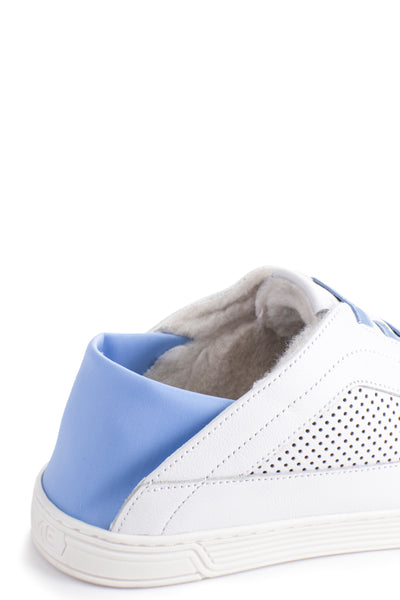 TIME Slippers-Women's Low-top Slippers,#color_leather-white-blue