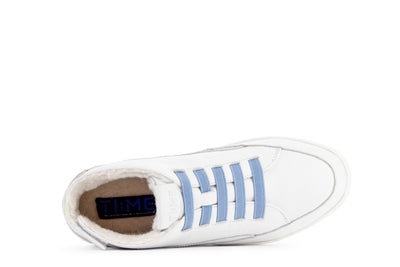 TIME Slippers-Men's Mid-top Slippers,#color_leather-white-blue