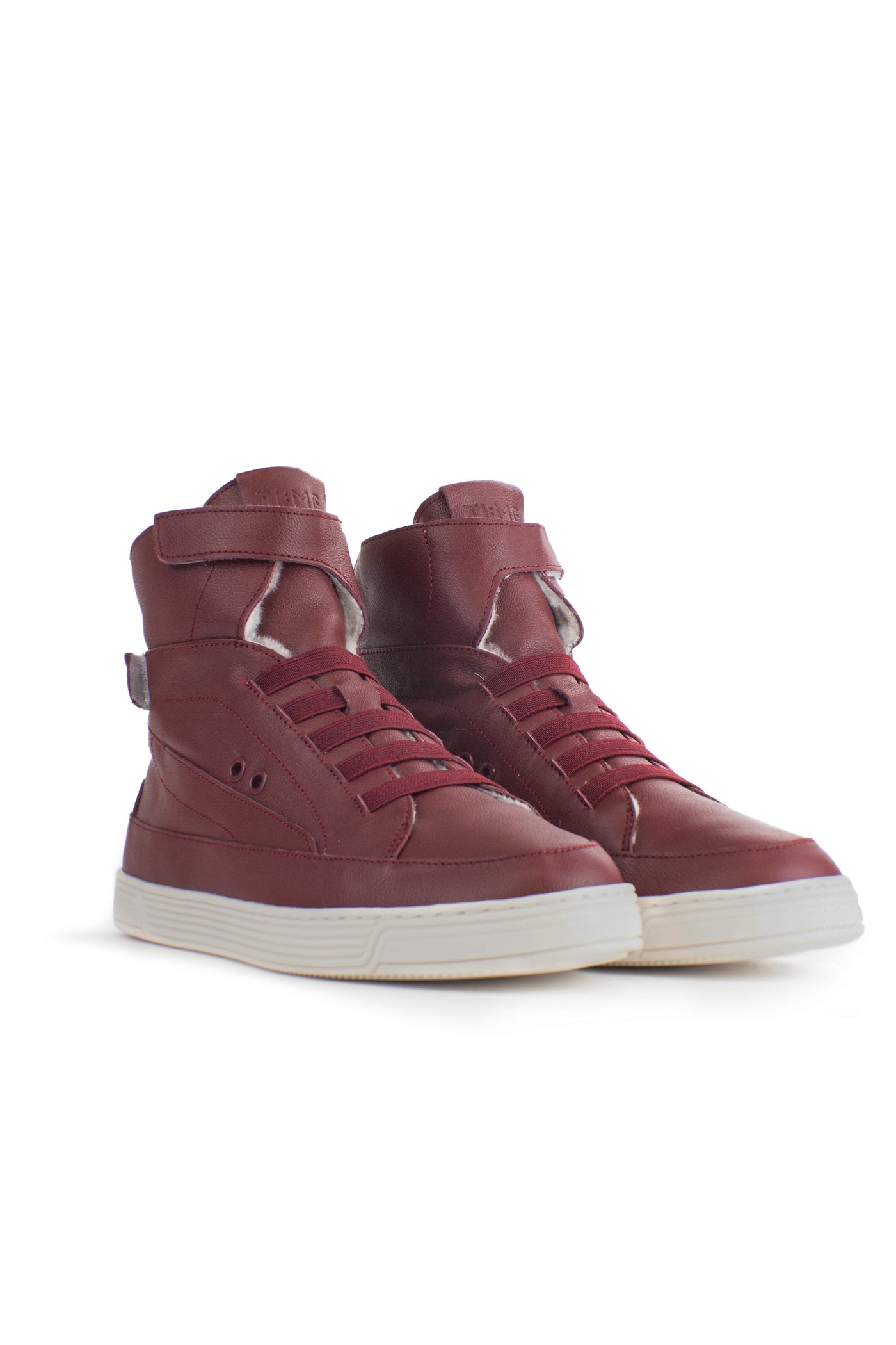 TIME Slippers-Men's Hi-top Slippers, #color_leather-burgundy