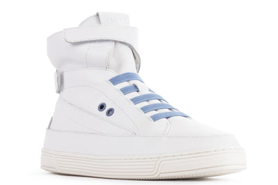 TIME Slippers-Men's Hi-top Slippers,#color_leather-white-blue