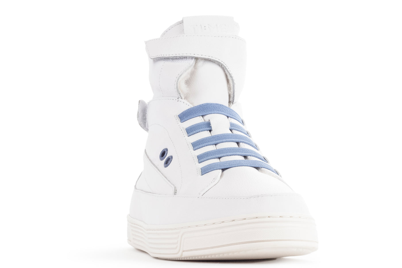 TIME Slippers-Women's Hi-top Slippers,#color_leather-white-blue